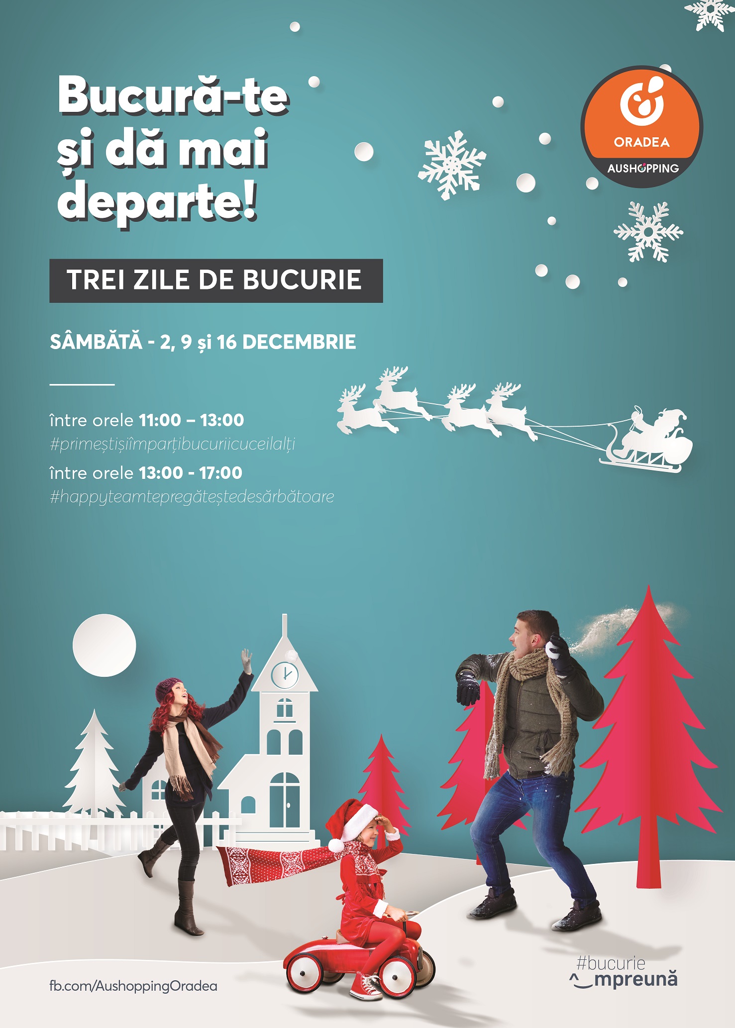 Din Decembrie, Centrul Comercial Aushopping Oradea dă startul la colind și fapte bune!