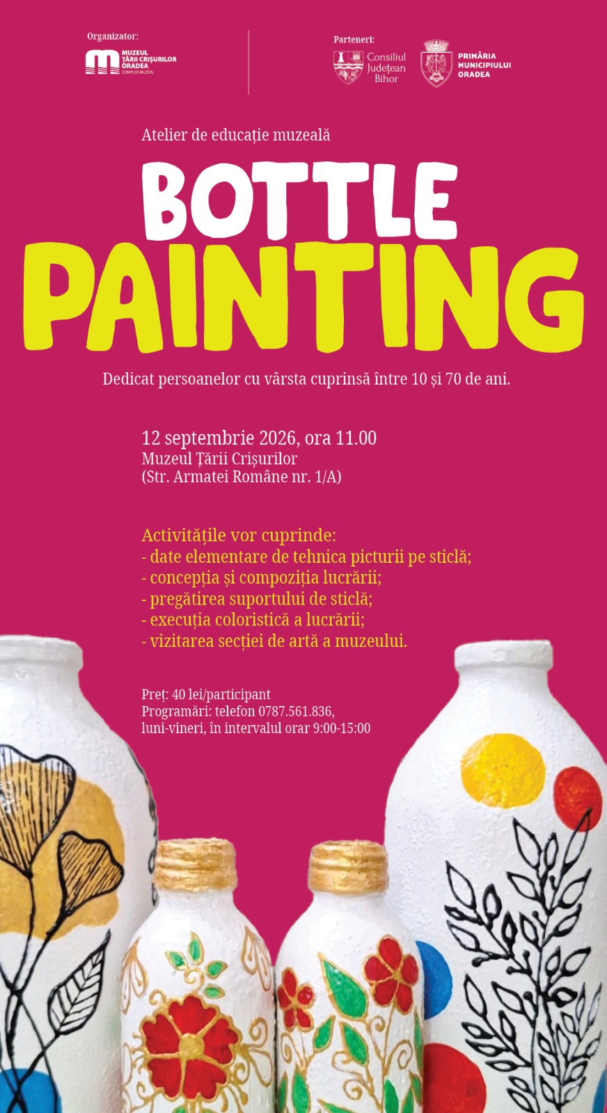 Atelier de pictură pe sticlă, la Muzeul Țării Crișurilor din Oradea