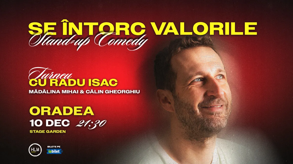 Radu Isac revine în România cu un spectacol de stand-up la Oradea