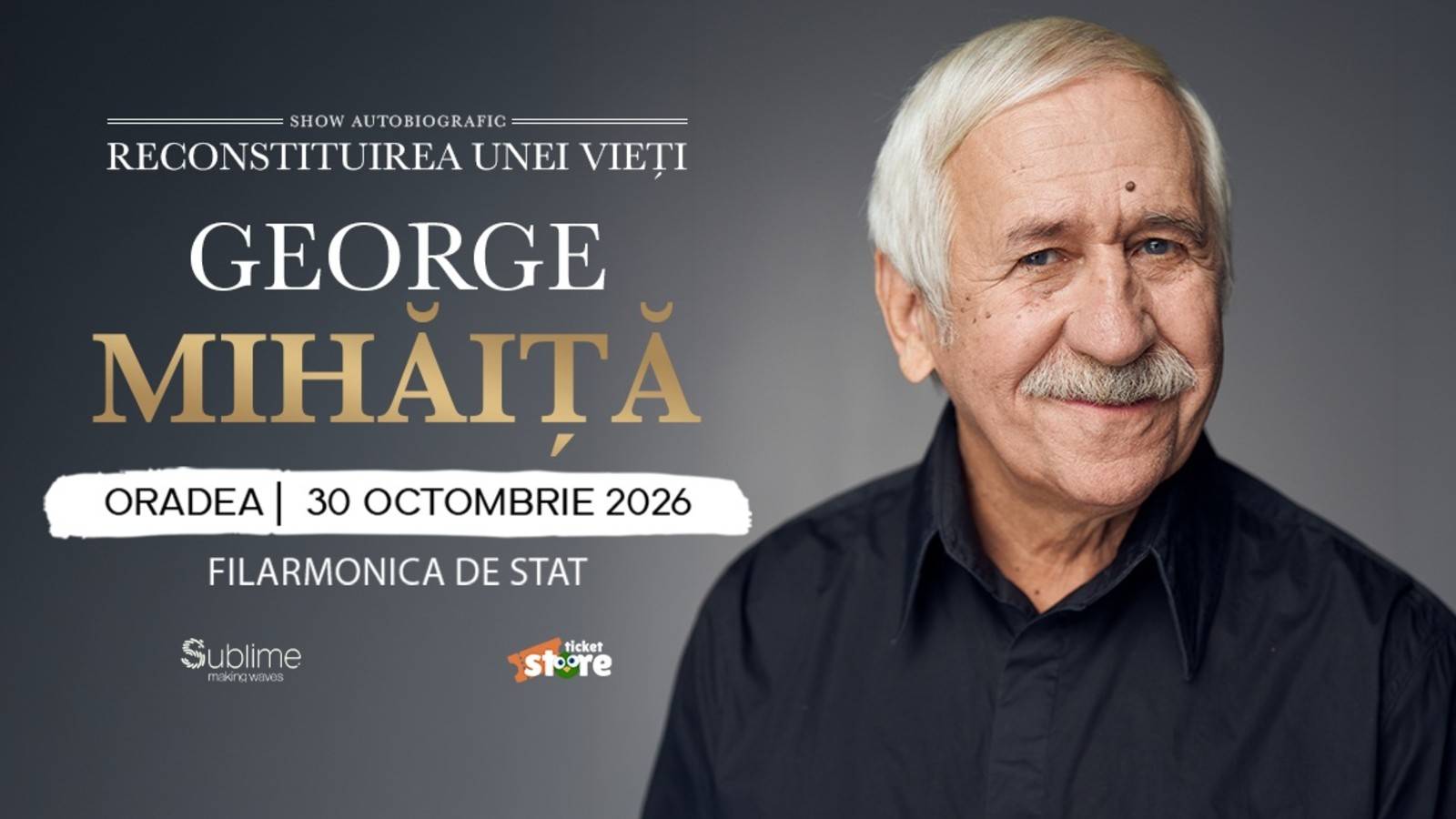 George Mihăiță prezintă spectacolul „Reconstituirea unei vieți” la Oradea
