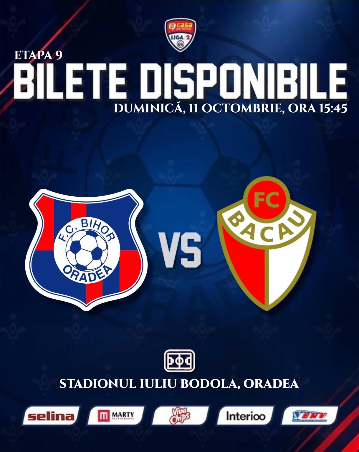 FC Bihor întâlnește FC Bacău pe teren propriu în etapa a noua