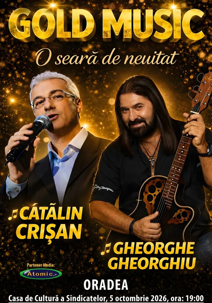 Gheorghe Gheorghiu și Cătălin Crișan susțin concertul „O seară de neuitat” la Oradea