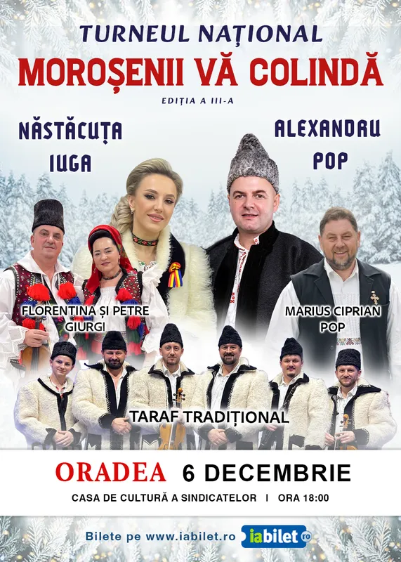 Năstăcuța Iuga și invitații săi colindă la Oradea