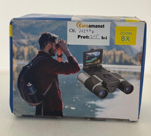 Binoclu Digital Profesional de Vanatoare, Zoom 8X, Ecran LCD 2", Camera Video / Foto, Negru, 13.5cm