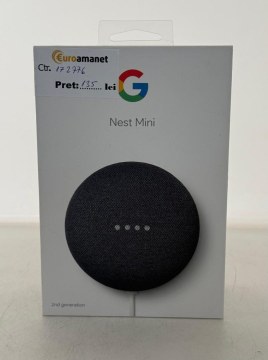 Boxa inteligenta Google Nest Mini Smart Home, Generatia 2, Negru