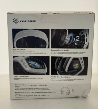Căști wireless Tatybo WT5 Over-Ear, alb/negru  - 4