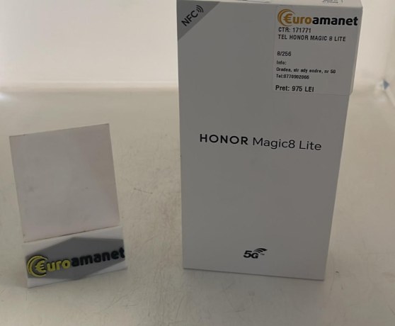 Telefon mobil HONOR Magic 8 Lite, Dual SIM, 8GB RAM, 256GB, Midnight Blac