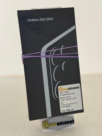 Telefon mobil Samsung Galaxy S26 Ultra, Dual SIM, 12GB RAM, 256GB, 5G, Black