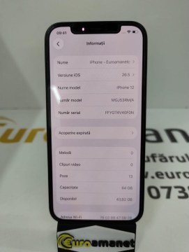 Telefon mobil Apple iPhone 12, 64GB, 5G, Black - 2