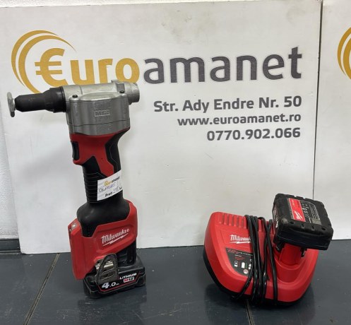 Pistol de nituit subcompact Milwaukee M12 BPRT-0, putere tragere 9000N, diametru nituri 2.4-4.8mm,