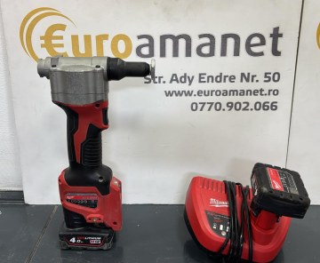 Pistol de nituit subcompact Milwaukee M12 BPRT-0, putere tragere 9000N, diametru nituri 2.4-4.8mm, - 2