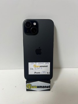 Telefon mobil Apple iPhone 15, 128GB, 5G, Black, Bat 88%