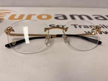 Ochelari de soare Cartier , cu decor Panthere, ramă aurie, noi CT00280, aurii - 2