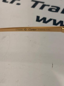 Ochelari de soare Cartier , cu decor Panthere, ramă aurie, noi CT00280, aurii - 4