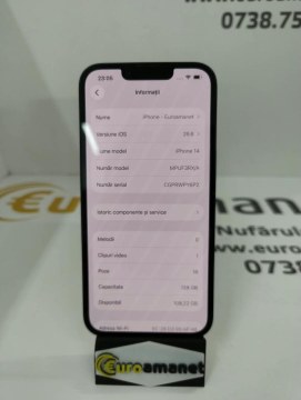 Telefon mobil Apple iPhone 14, 128GB, 5G, Midnight - 3