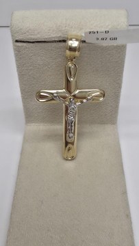 Pandantiv cruce aur 14 k - 2