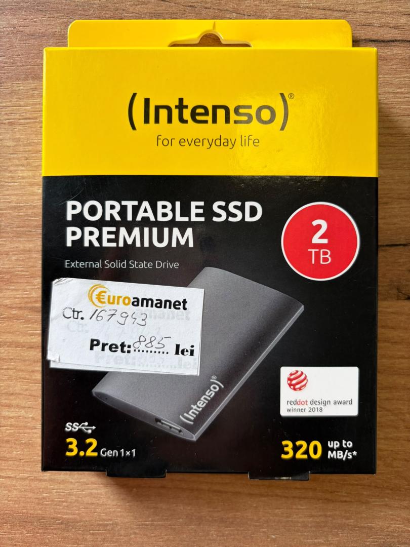 SSD extern, Intenso, 2TB, USB 3.2, Gri