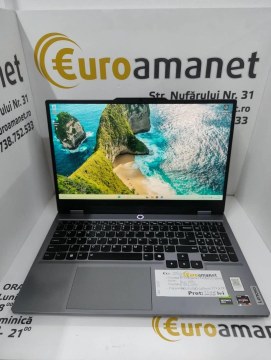 Laptop Lenovo LOQ 15Arp9, AMD Ryzen 5 7235Hs, 16 GB RAM, 1 TB SSD, GeForce RTX 4050, 15,6" FHD, Luna Grey