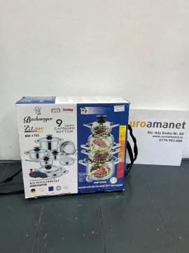 Set de 12 vase de gătit elegante din oțel inoxidabil de înaltă calitate, Germania