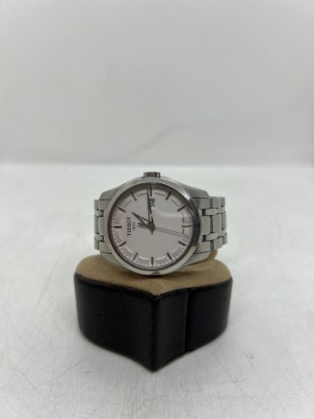 Ceas Tissot Couturier bărbătesc cu cadran alb, oțel inoxidabil, safir argintiu, 41 mm, T035410A