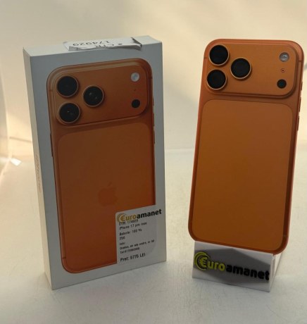 Telefon mobil Apple iPhone 17 Pro Max, 256GB, 5G, Cosmic Orange, Bat 100%