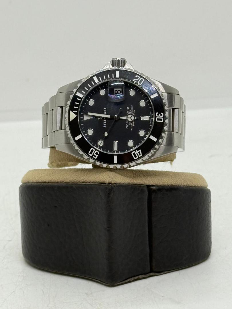 Ceas de mână unisex Steinhart Ocean One, carcasă argintie din oțel inoxidabil 