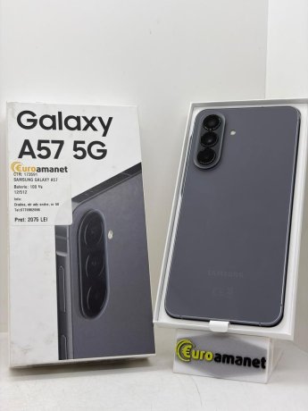 Telefon mobil Samsung Galaxy A57, Dual SIM, 12GB RAM, 512GB, 5G, Awesome Gray