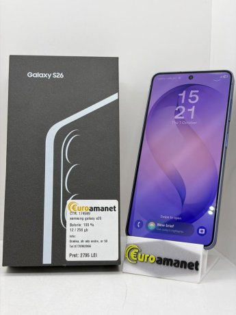 Telefon mobil Samsung Galaxy S26, Dual SIM, 12GB RAM, 256GB, 5G, Cobalt Violet