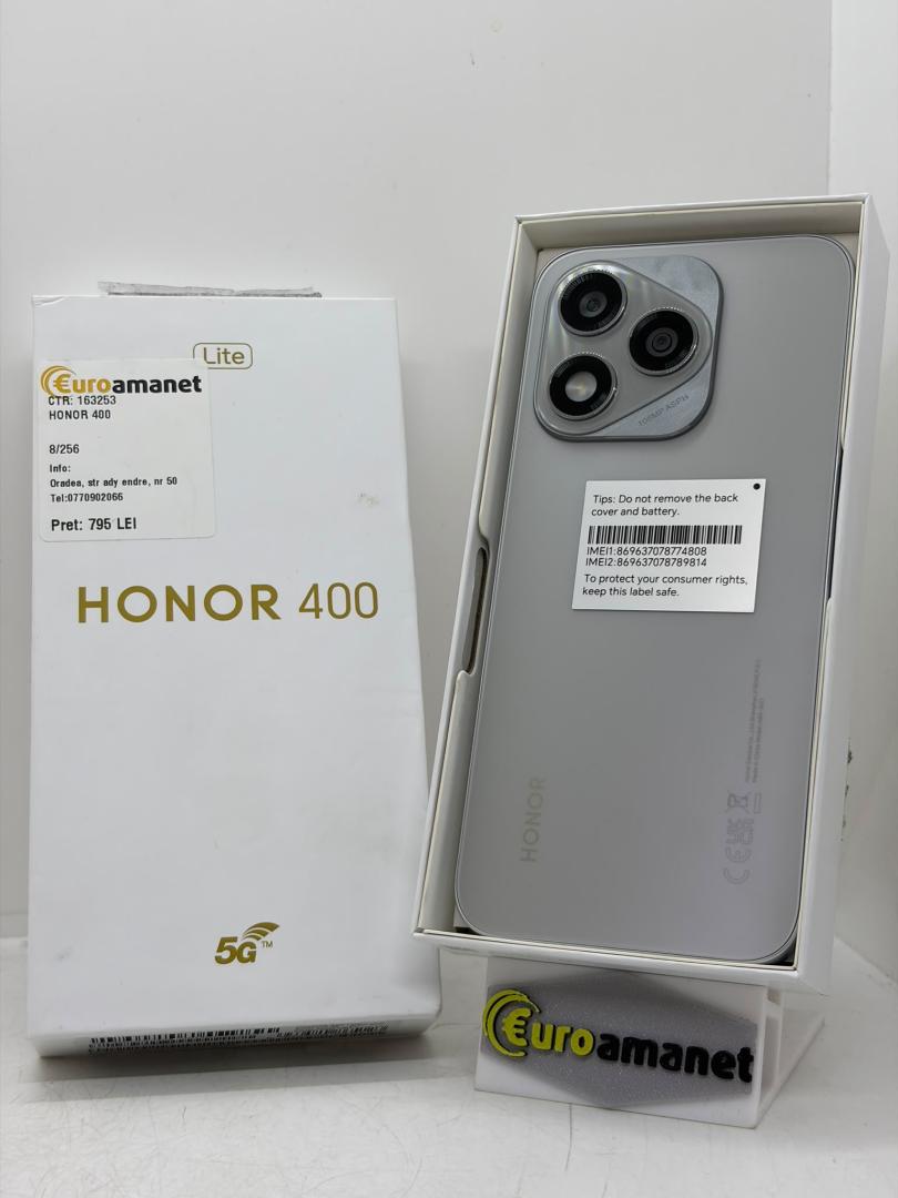 Telefon mobil HONOR 400 Lite, Dual SIM, 8GB RAM, 256GB, Velvet Grey