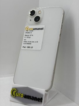 Telefon mobil Apple iPhone 13, 128GB, 5G, Starlight, 87% Baterie