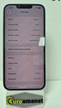 Telefon mobil Apple iPhone 14, 128GB, 5G, Blue - 5