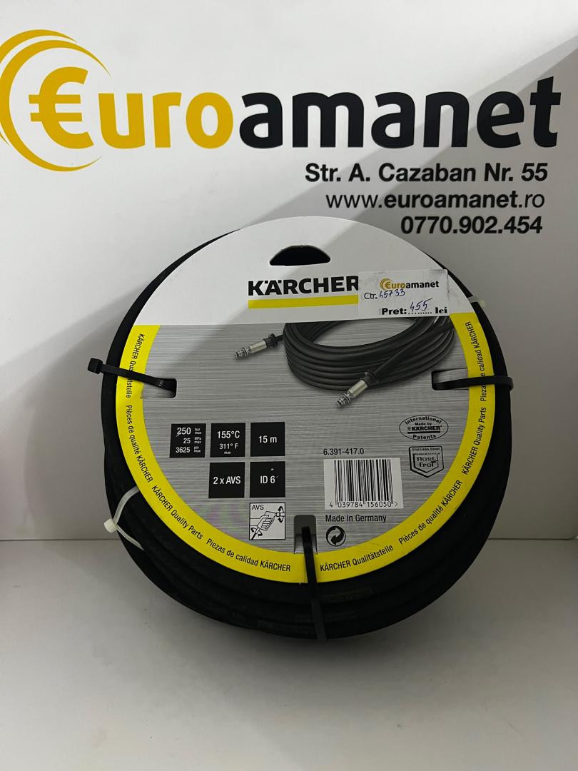 Karcher Furtun de înaltă presiune DN6, 15m, niplu de prindere pe ambele parti