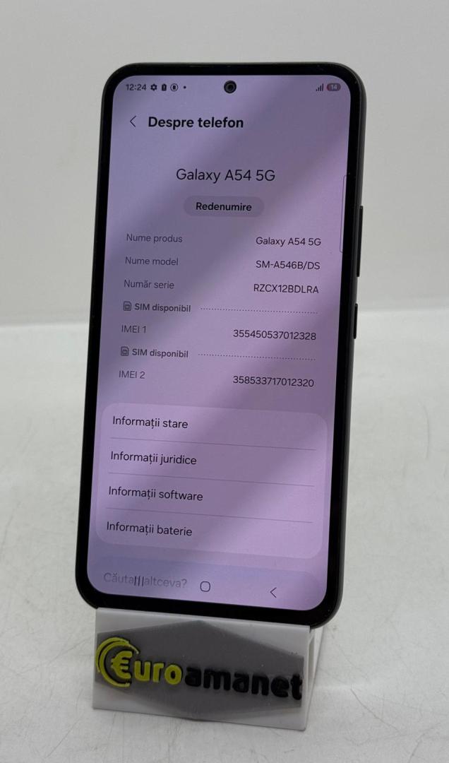Telefon mobil Samsung Galaxy A54, Dual SIM, 8GB RAM, 128GB, 5G, Awesome Graphite