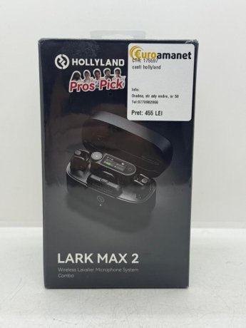 Hollyland Lark MAX 2 Combo, Sistem microfon wireless on-camera, 2 persoane, timecode