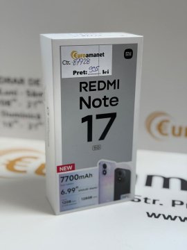 Telefon mobil Xiaomi REDMI Note 17, 128GB, 4GB RAM, 7700 mAh, Black 