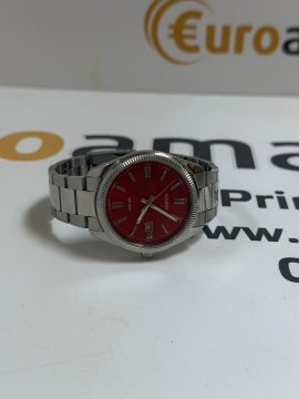  Ceas Bărbătesc 38.5mm Cu Baterie Și Brățară Din Oțel Inoxidabil Argintie