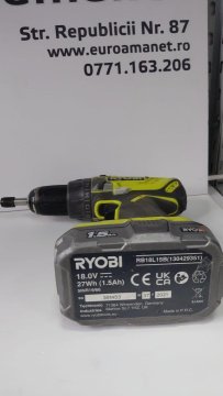 Masina de gaurit si insuruba cu percutie Ryobi R18PD32, 1 acumulator 18V 2Ah, incarcator 1.5A - 2