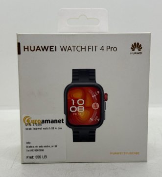 Smartwatch HUAWEI Watch Fit 4 Pro, Black Body with Black Fluoroelastomer Strap
