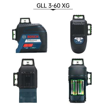 Kit nivela laser Bosch, GLL 3-60 XG, Raza de actiune 30 m, 3 x 360 grade, IP54, Negru/Albastru