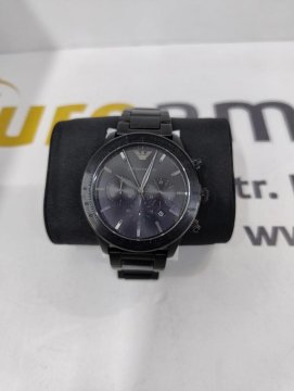 Emporio Armani, Ceas cronograf de otel inoxidabil, Negru - 2