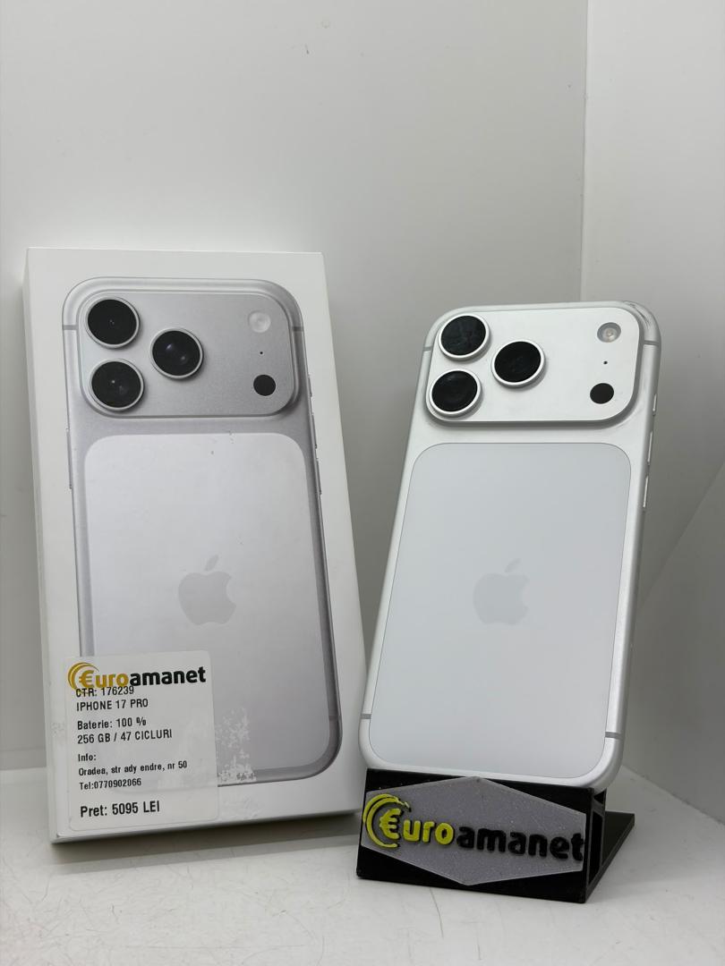Telefon mobil Apple iPhone 17 Pro, 256GB, 5G, Silver