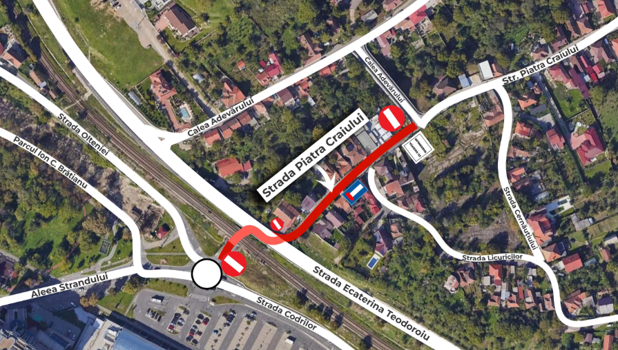 Circulația pe strada Piatra Craiului se închide începând de mâine dimineață